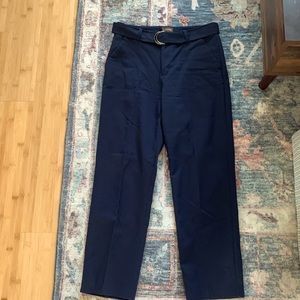 Belted, high waisted paperbag pants